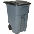 Rubbermaid 50 Gal. Plastic Trash Can With Lid FG9W2700GRAY